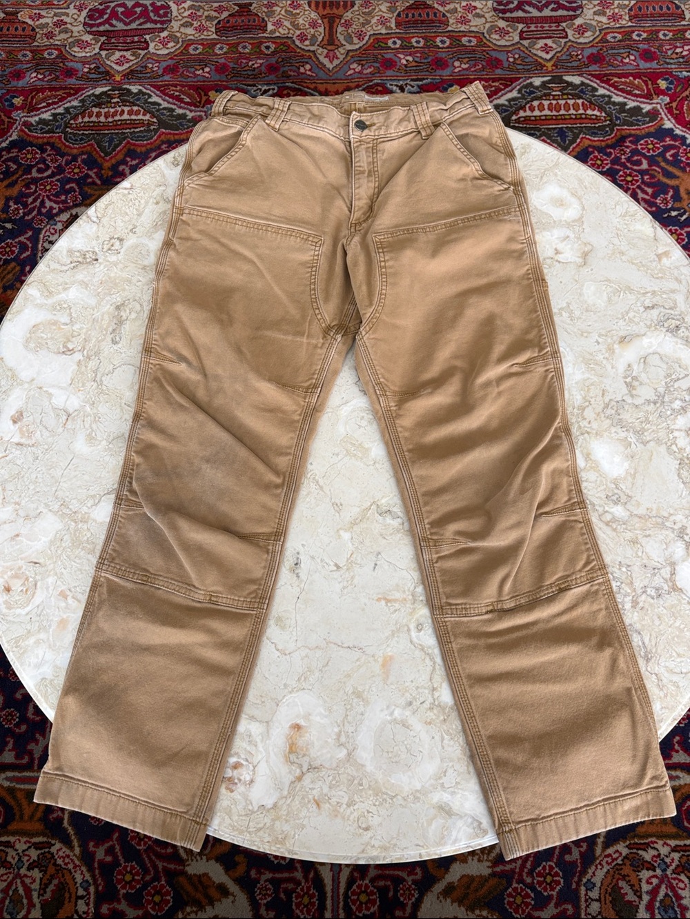 Carhartt Double Knee Relaxed Fit Work Pants – 32x30 – Tan/Khaki – Rugged Utility - Picture 3 of 13
